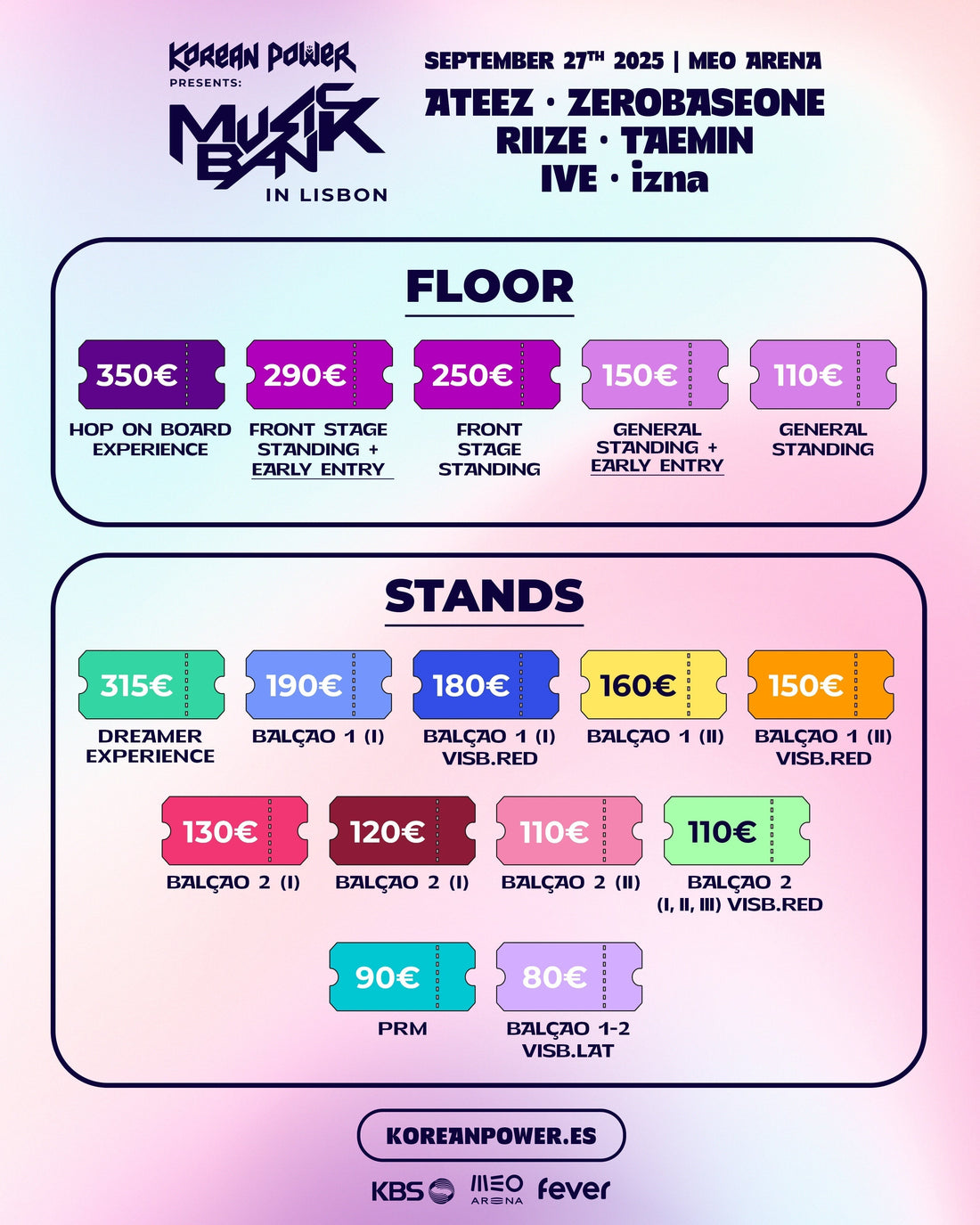 🎤 Music Bank Lisboa 2025: Entradas, precios, visión por zonas y cómo registrarte - K-Boo