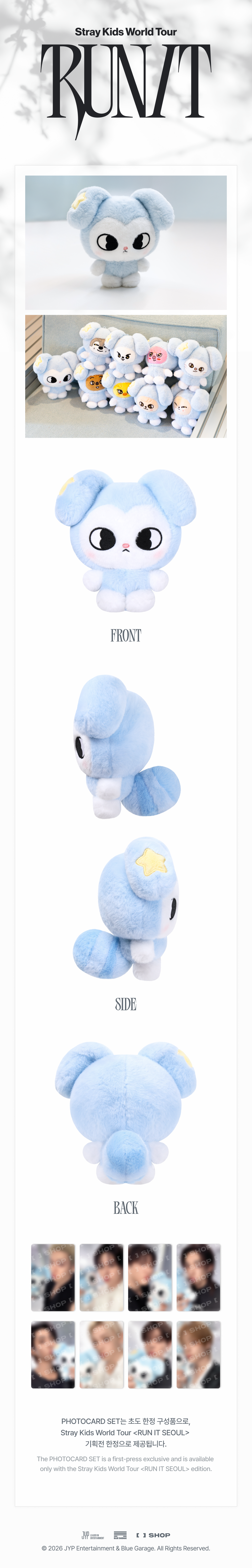 STRAY KIDS 2026 World Tour RUN IT TASY Plush Original Ver detalle | K-BOO