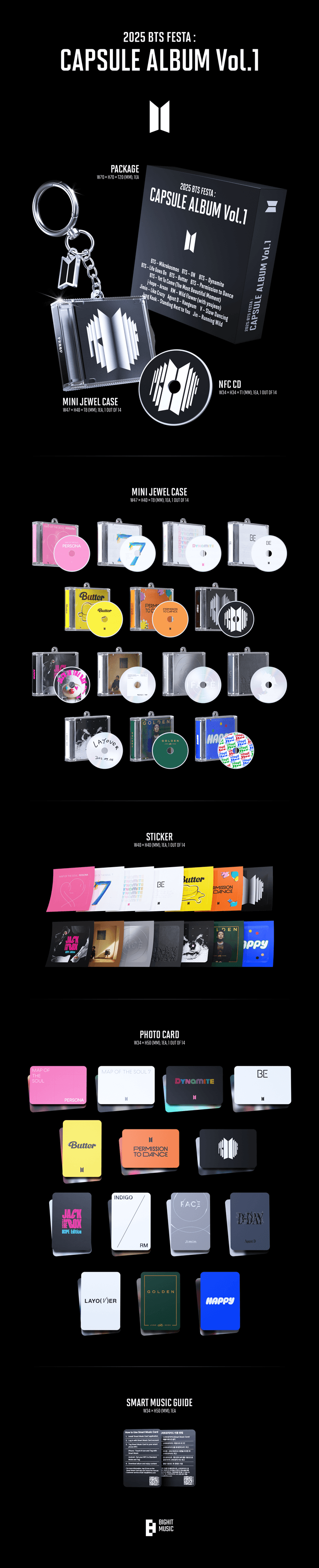 BTS - 2025 BTS FESTA : CAPSULE ALBUM Vol.1 (14 TIPI Casuali)