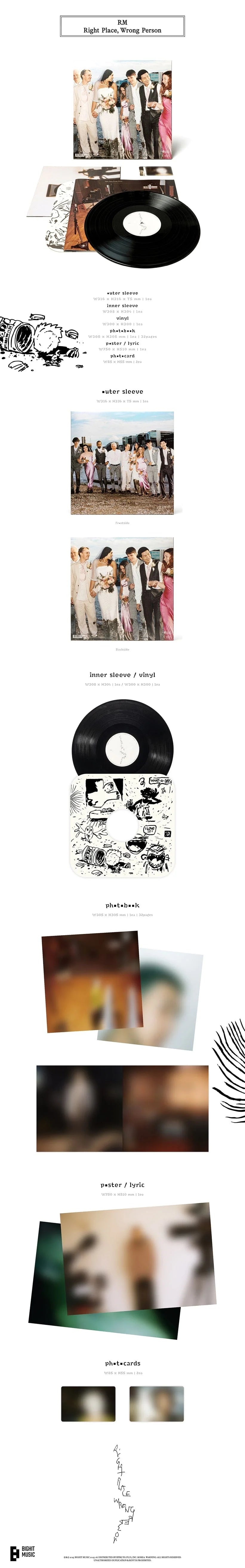 RM (BTS) - SECONDO ALBUM SOLISTA [Right Place, Wrong Person] (LP)