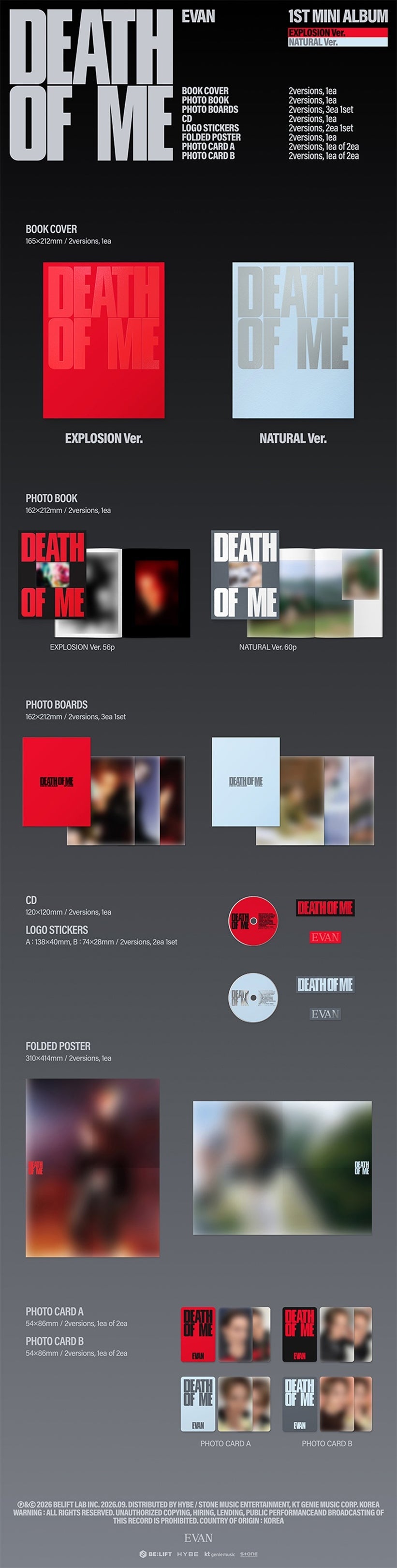 EVAN DEATH OF ME inclusiones oficiales | K-BOO