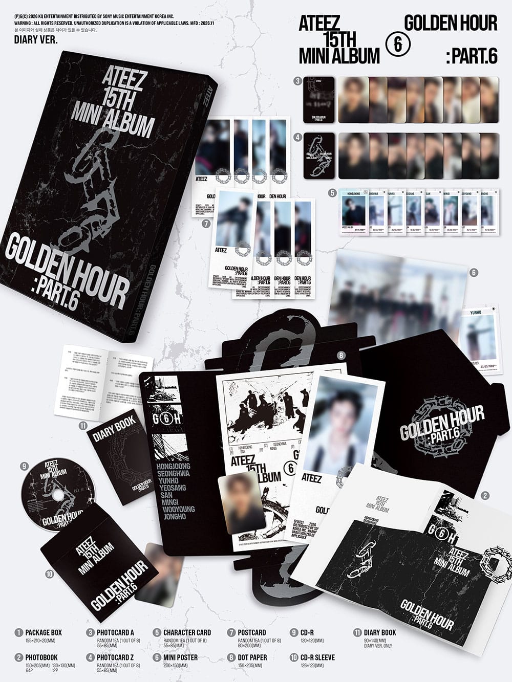 ATEEZ GOLDEN HOUR : Part.6 Diary Ver. contenido | K-BOO