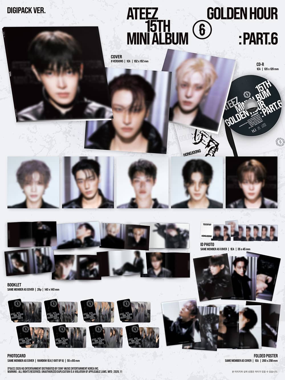 ATEEZ GOLDEN HOUR : Part.6 Digipack Ver. contenido | K-BOO