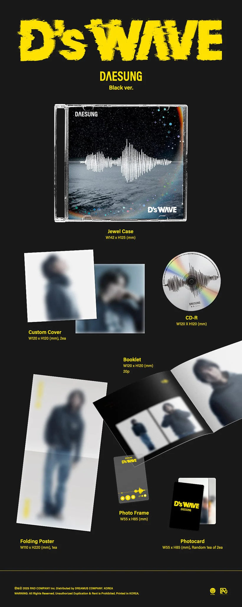 DAESUNG - 1° mini album [D's WAVE] (Black Version) (Jewel Ver.)
