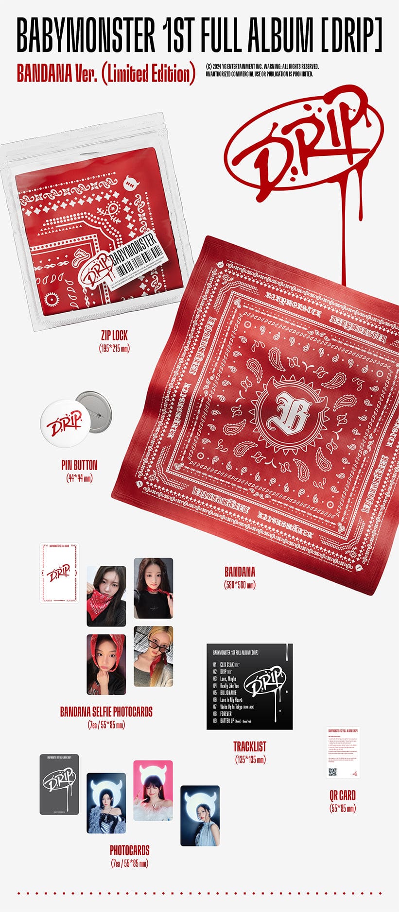 BABYMONSTER - 1st Full Album DRIP (Bandana Ver.) Limited Edition | K-BOO