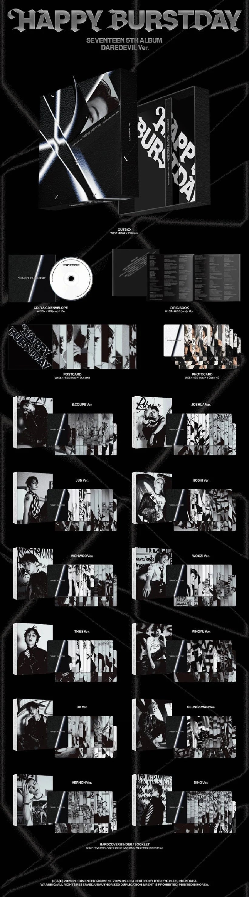 SEVENTEEN - 5ème Album ‘HAPPY BURSTDAY’ (Version DAREDEVIL)