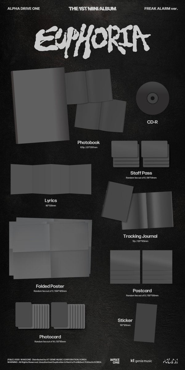 Album – ALPHA DRIVE ONE - THE 1ST MINI ALBUM [EUPHORIA](FREAK ALARM ver.) | WAKEONE | K - Boo