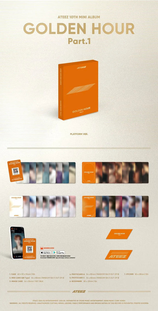 Album – ATEEZ - 10Th Mini album [GOLDEN HOUR : Part.1] (Platform Ver.) | KQ entertainment | K - Boo