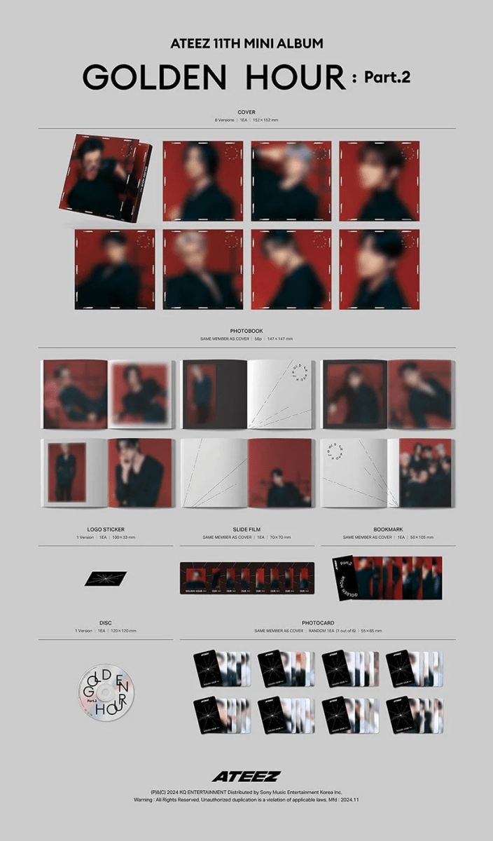 Album – ATEEZ - 11TH EP 'GOLDEN HOUR : PART.2' (Digipack) | KQ entertainment | K - Boo