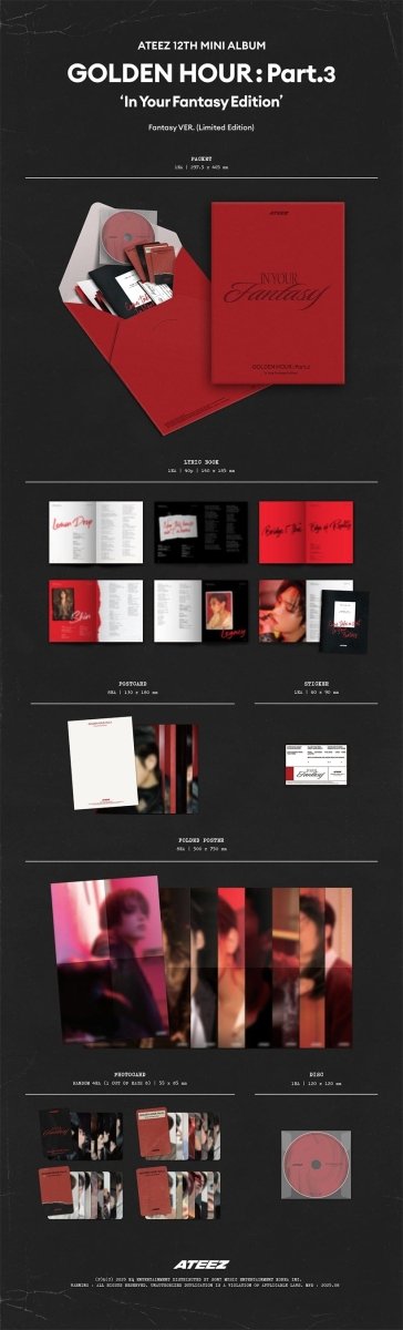 ATEEZ 12th Mini Album GOLDEN HOUR Part 3 In Your Fantasy Edition (Limited) kpop — K-BOO