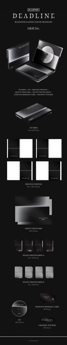 BLACKPINK 3rd Mini Album DEADLINE ( GRAY Ver. ) kpop — K-BOO