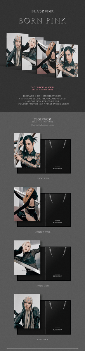 Album – BLACKPINK (BP) – 2nd Album ‘BORN PINK’ (Digipack ver.) – 4 versiones miembro | YG Entertainment | K - Boo