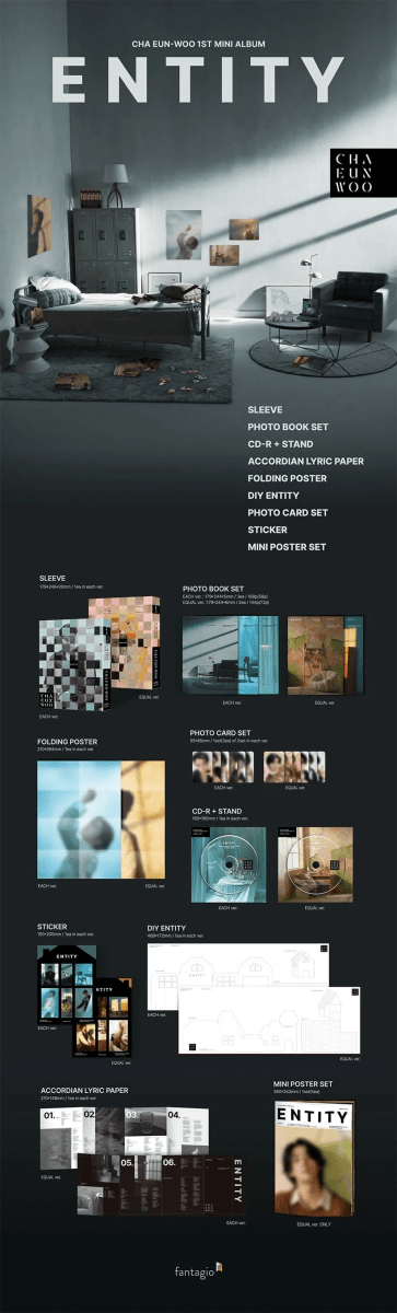 Album – CHA EUN - WOO (ASTRO) - 1st Mini Album [ENTITY] | Fantagio Entertainment | K - Boo