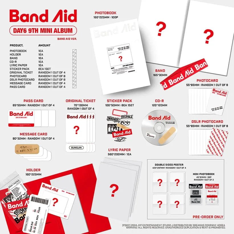 Album – DAY6 - 9th mini album [Band Aid] | JYP entertainment | K - Boo