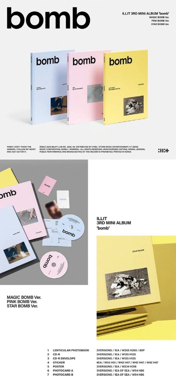 ILLIT - 3rd Mini Album [bomb] | K-Boo