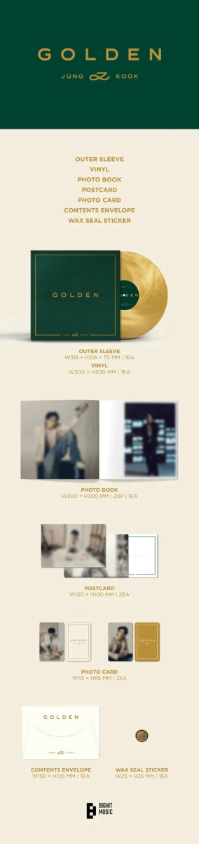 Album – Jungkook (BTS) - Golden Vinyl LP | Big hit | K - Boo