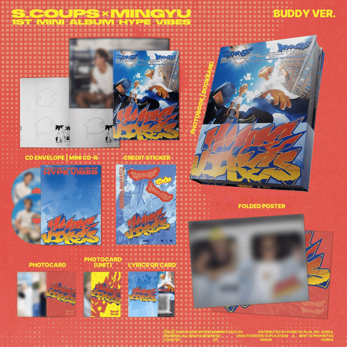 Album – (Makestar) S.COUPS X MINGYU (Seventeen) - 1st Mini Album ‘HYPE VIBES’ | Pledis entertainment | K - Boo
