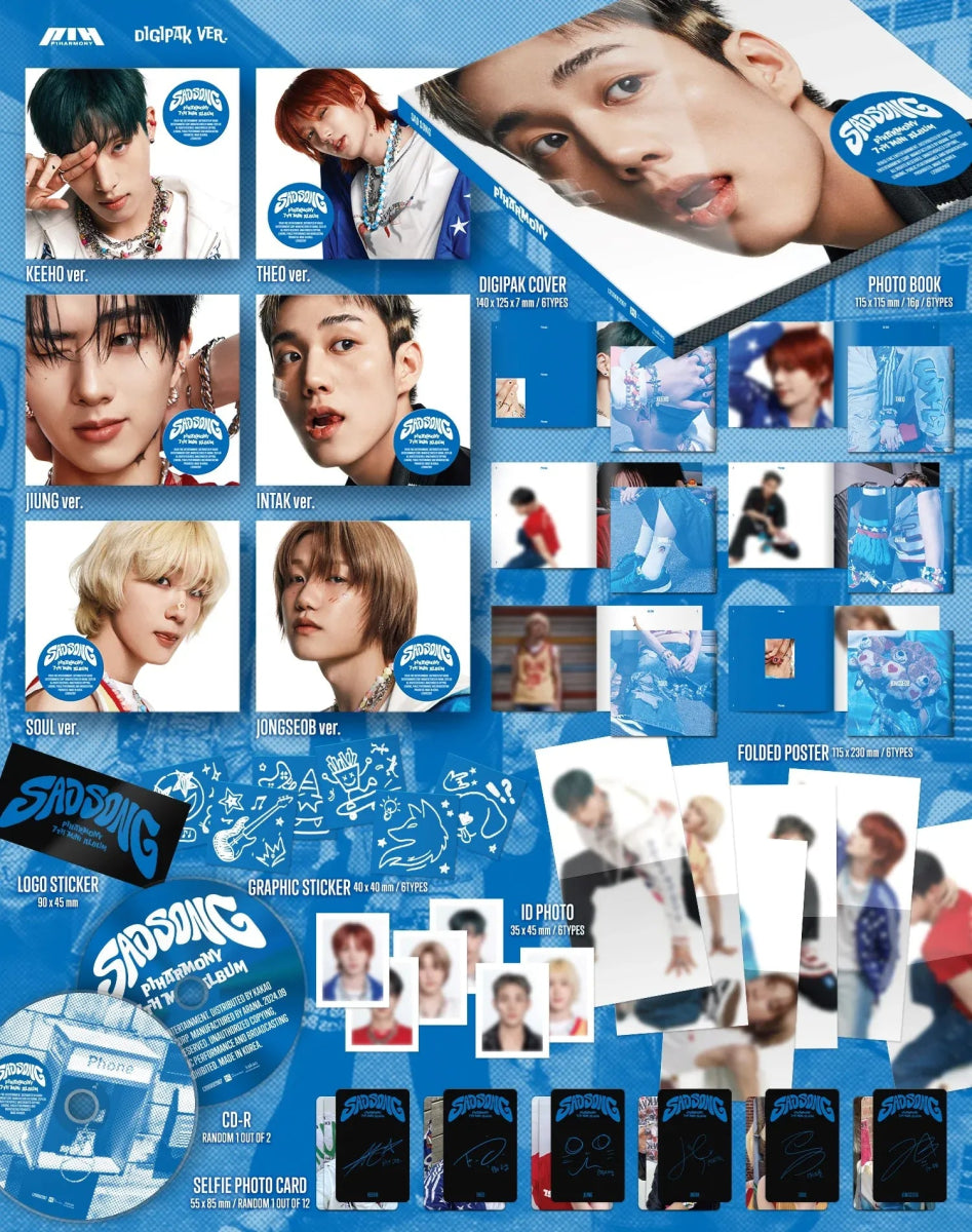 Album – P1Harmony - 7th Mini Album 'SAD SONG' Digipack ver. | FNC Entertainment | K - Boo