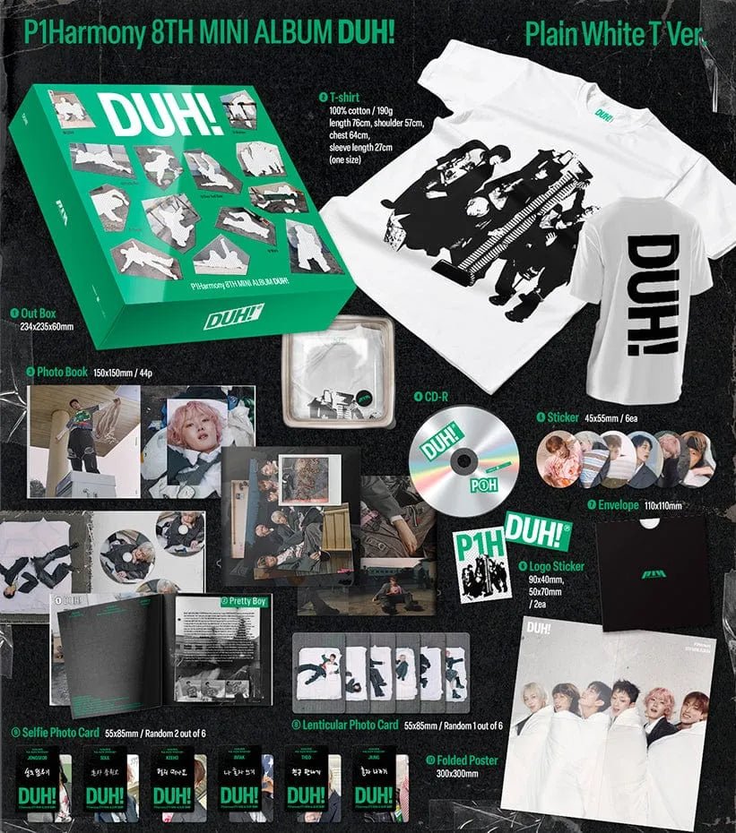 Album – P1Harmony - 8th mini album [DUH!] (Plain White T Ver.) (MD Ver.) (Limited Edition) | FNC Entertainment | K - Boo