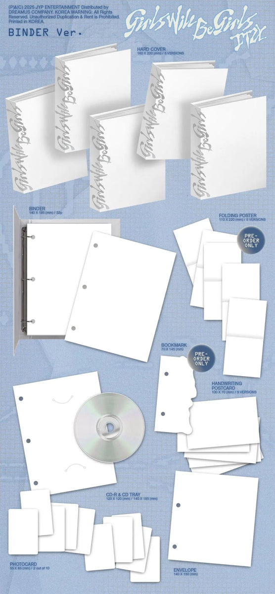 Album – (Pre - order) (MAKESTAR) ITZY - Girls Will Be Girls (Binder Ver.) | JYP entertainment | K - Boo