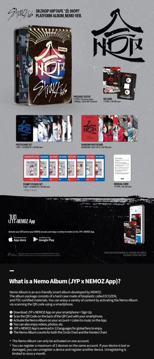Album – Stray Kids - Skzhop Hiptape ‘合 (HOP)’ (Plataform album_nemo ver.) | JYP entertainment | K - Boo