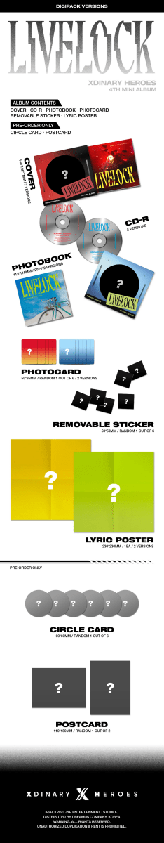 Album – XDINARY HEROES – 4th Mini Album [LIVELOCK] (Digipack Ver.) | JYP entertainment | K - Boo