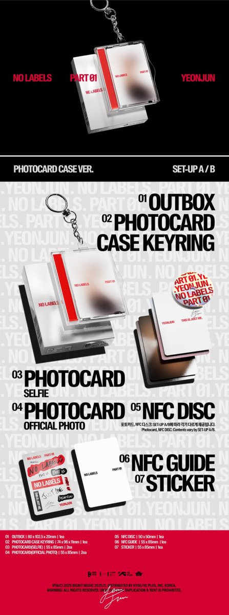 TXT YEONJUN NO LABELS: PART 01 (Photocard Case Ver.) Album kpop — K-BOO