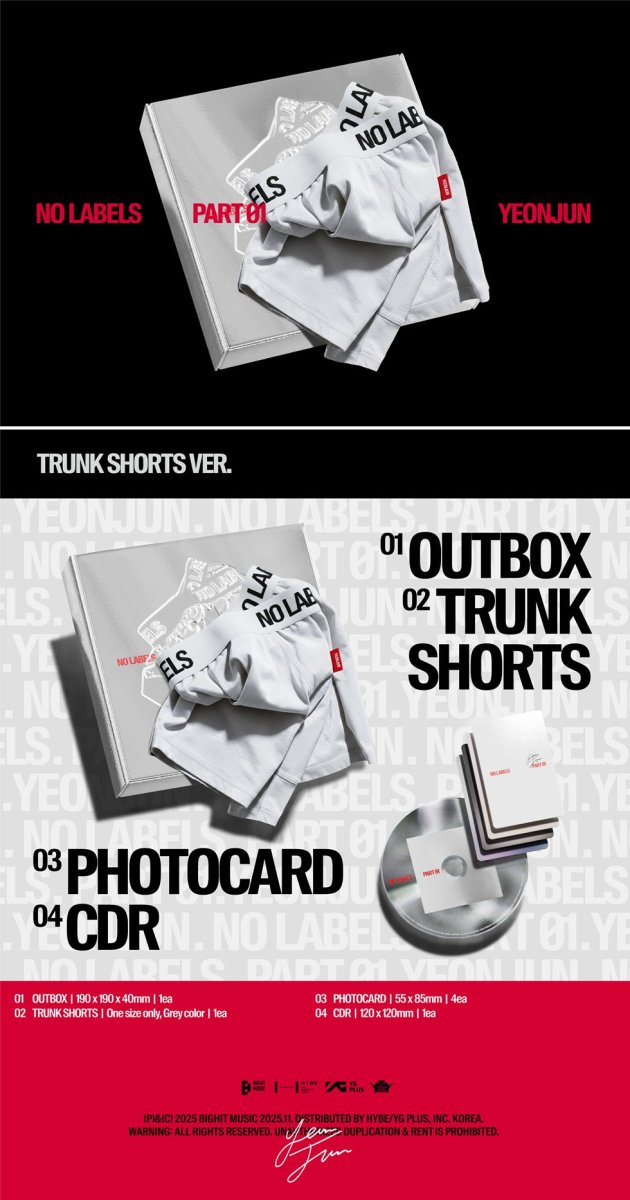 TXT YEONJUN NO LABELS: PART 01 (Trunk Shorts Ver.) Album kpop — K-BOO