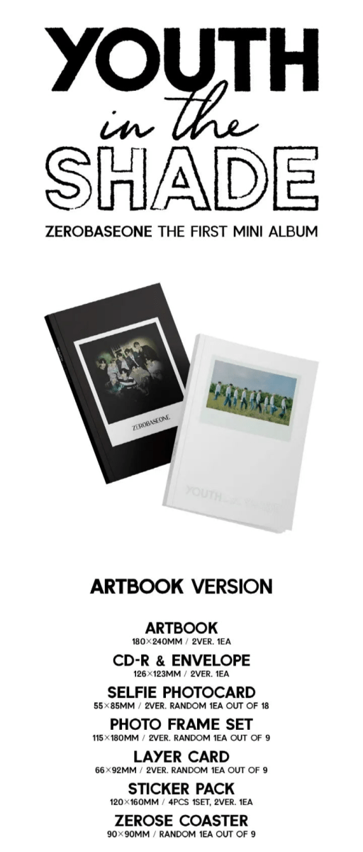 Album – Zb1 (Zerobaseone) - 1st Mini Album Youth in the shade | Wakeone | K - Boo