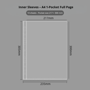 Binder – A4 Full - Page Pocket Binder / Album Sheets for Posters & Flyers – 10 Pack | Ringnote | K - Boo