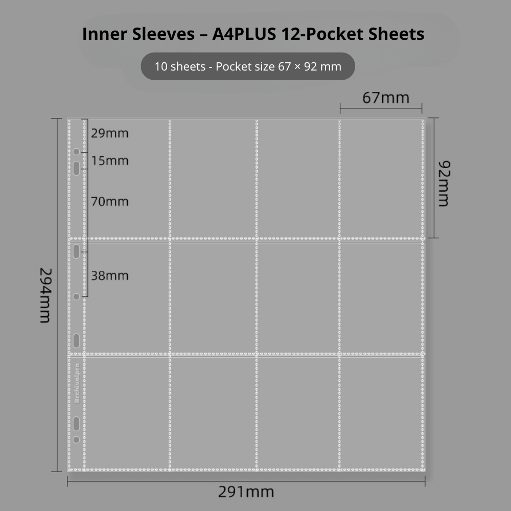 Binder – A4PLUS 12 - Pocket Binder / album Sheets for Photocards – 10 Pack | Ringnote | K - Boo