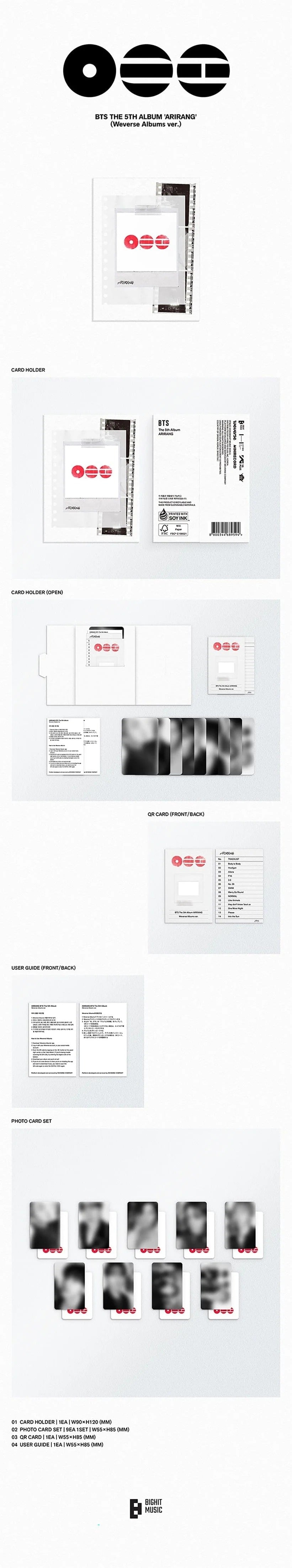 BTS – 5th Album ARIRANG Weverse Albums ver.