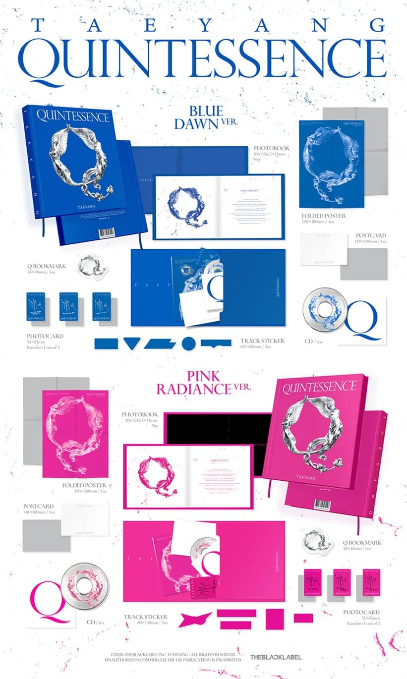 TAEYANG (BIGBANG) - 4th Album [QUINTESSENCE] (Blue Dawn Ver. / Pink Radiance Ver.)