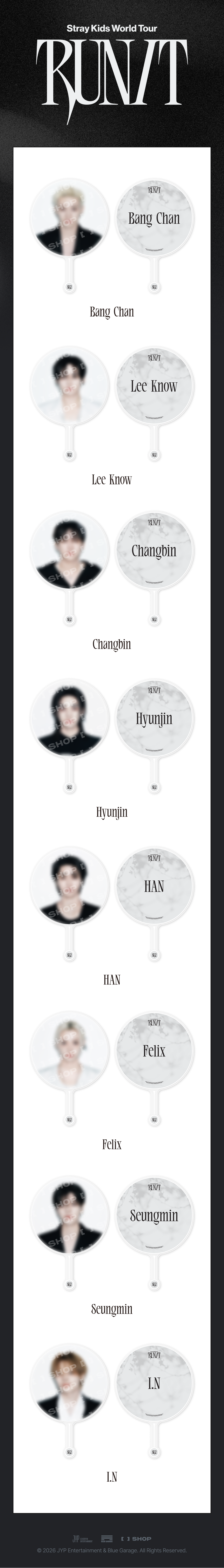 STRAY KIDS 2026 World Tour RUN IT Image Picket detalle | K-BOO