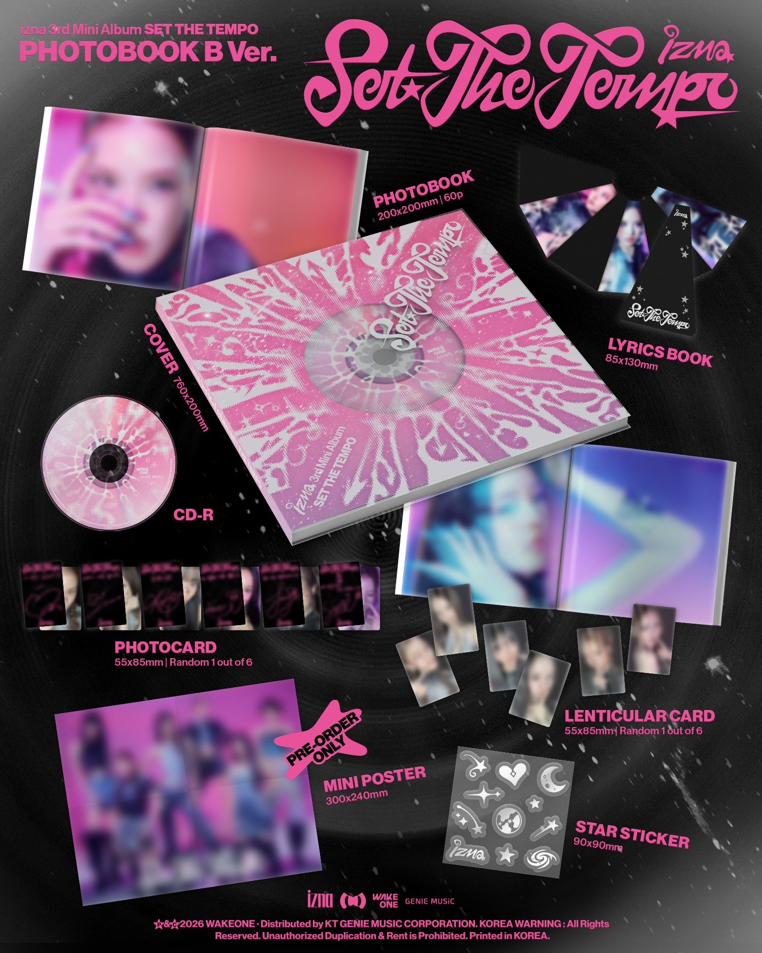 IZNA - 3rd Mini Album [SET THE TEMPO] (PHOTOBOOK A/B Ver.) - Álbum oficial kpop | K-BOO