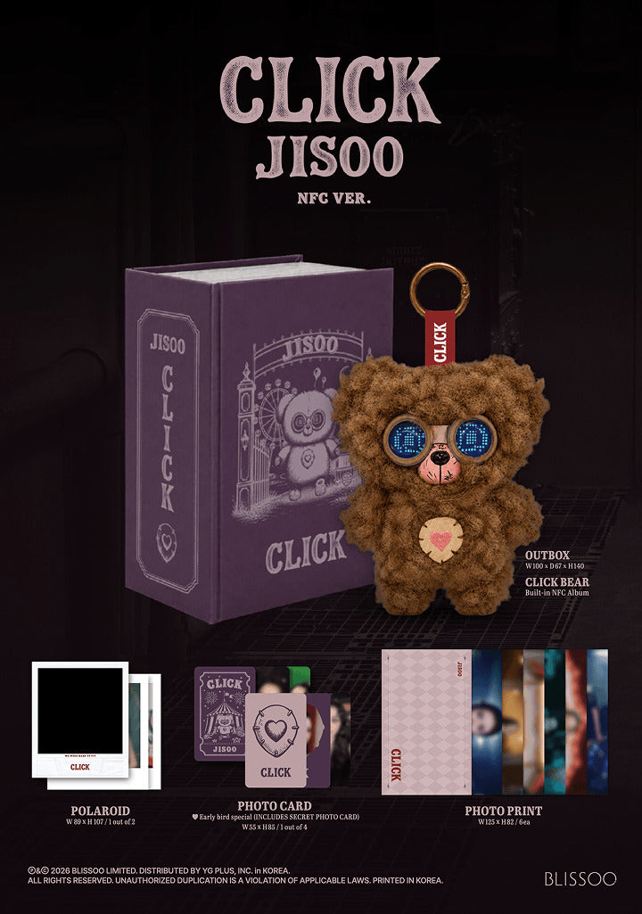 JISOO Single Album CLICK Click Baby Bear NFC Ver. contenido oficial | K-BOO