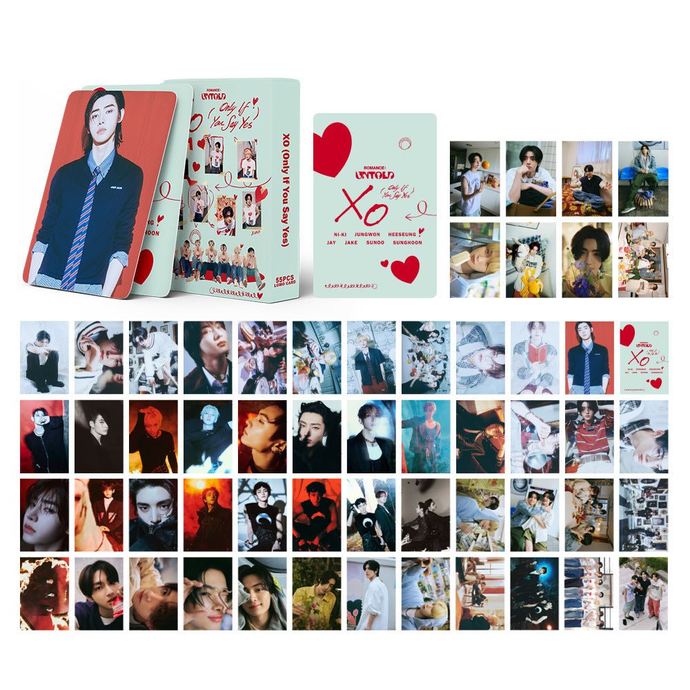 Lomocard – Enhypen Romance untold verde agua - Set Lomo Cards K - Pop (54 - 55 Uds) | K - Boo | K - Boo