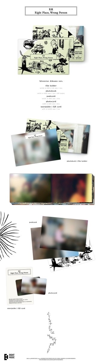 – RM - The 2nd Album RIGHT PLACE, WRONG PERSON (Weverse Albums ver.) | K - Boo | K - Boo